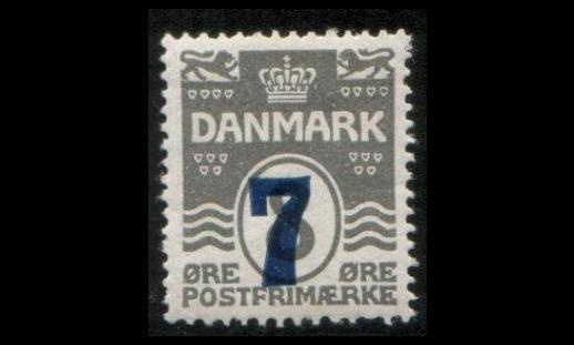 Tanska 156 ** Aaltoviiva 7/8 öre (1926)