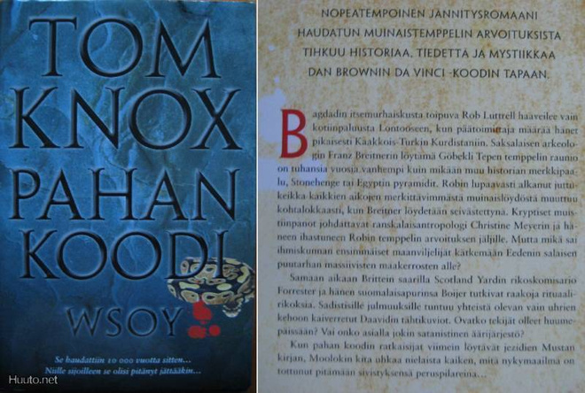 Tom Knox: Pahan Koodi   1p. 2010 (KUIN UUSI)