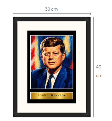 Uusi John F. Kennedy JFK art print kehystetty 30 cm x 40 cm