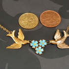 Vintage Love Dove kaulakoru lintu riipus 60-luvun - pikkukuva 3