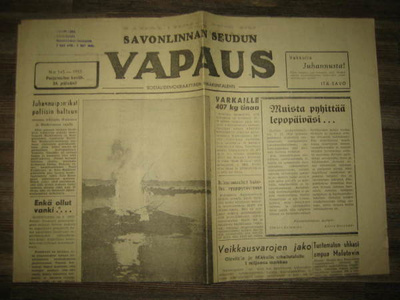 Sanomalehti: Savonlinnan Seudun Vapaus 24.6.1955