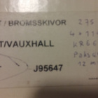 Jarrulevyt Renault, Opel, vauxhall J95647 - pikkukuva 3