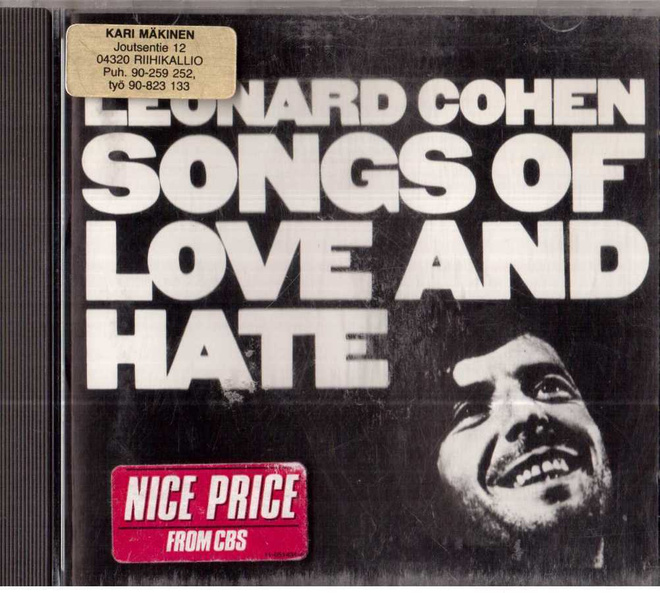 LEONARD COHEN SONGS OF LOVE AND HATE