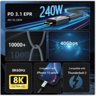 Ugourd 240W / 40Gpbs USB 4 / Thunderbolt 4 -johto #30383 - pikkukuva 4