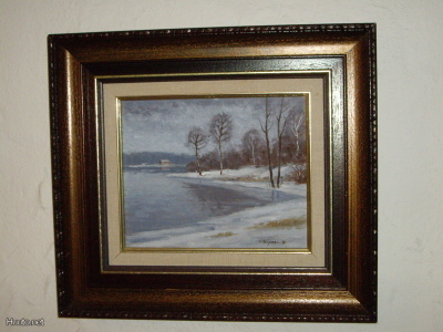 Veikko Viljanen  TALVINEN RANTA  v.1981 39x44cm