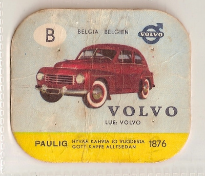 Volvo auto Paulig kahvilappu kahvikuva