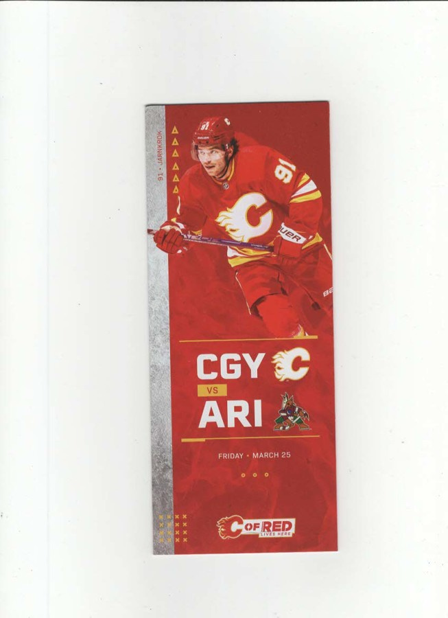 Calle Järnkrok Calgary Team Issue Game Program 25.3.22