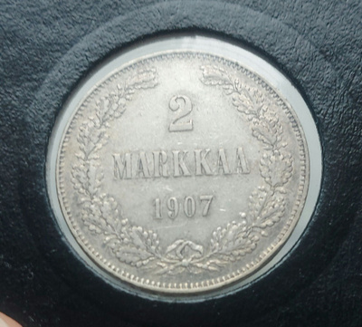 2 markkaa 1907 - hyväkuntoinen 