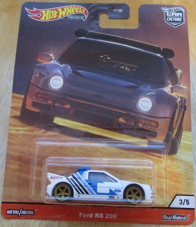Ford RS200 Coupe 2D White-Blue Rallye 1986 Hot Wheels 1:64