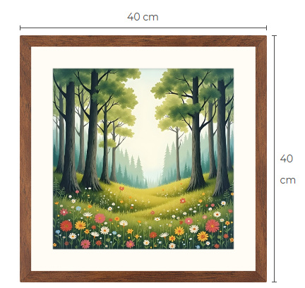 Uusi maisema taulu koko 40 cm x 40 cm kehyksineen
