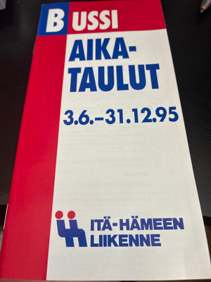 Aikataulut itä-Hämeen liikenne 1995