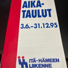 Aikataulut itä-Hämeen liikenne 1995 - pikkukuva 1