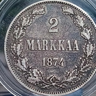 Suomen 2 mk hopearaha 1874 - pikkukuva 1