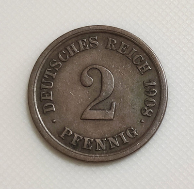Saksa 2 Pfennig 1908F
