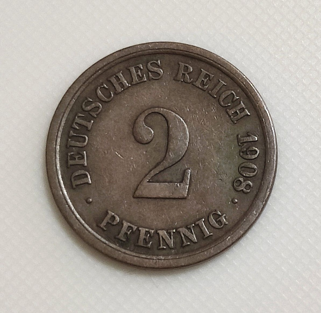Saksa 2 Pfennig 1908F