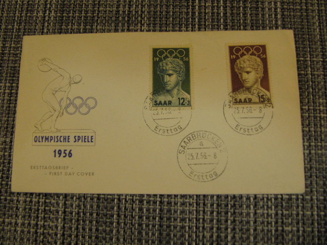 FDC Saarland Olympische Spiele 1956.