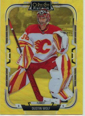 2025-26 OPC Platinum Neon Yellow Surge #162 Dustin Wolf