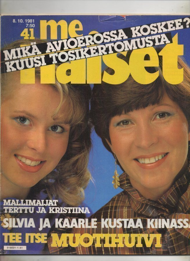 Me Naiset n:o 41 1981 Vaasa 375-vuotias. Terttu ja Kristiina