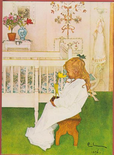 Carl Larsson Lisbeth med gul tulpan