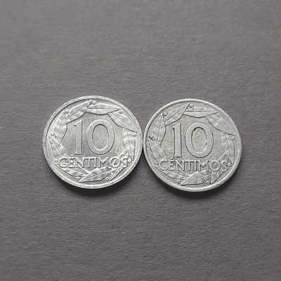 Espanja 10 centimos 1959, 2kpl