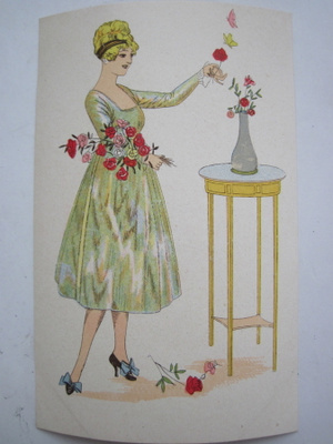 VANHA Postikortti Xavier Sager Art Deco n. 1920 HUIPPUKUNTO