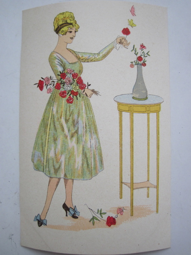 VANHA Postikortti Xavier Sager Art Deco n. 1920 HUIPPUKUNTO
