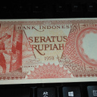 Indonesia 100 Rupiah 1958 P59 UNC- - pikkukuva 1