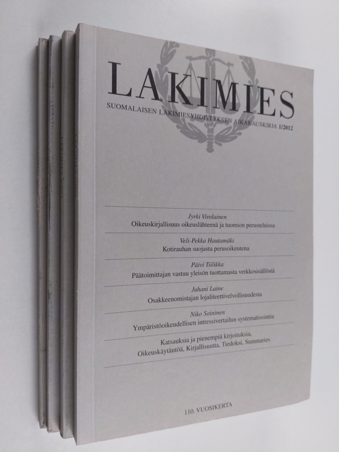 Lakimies 1-4/2012 - suomalaisen lakimiesyhdistyksen aikak...