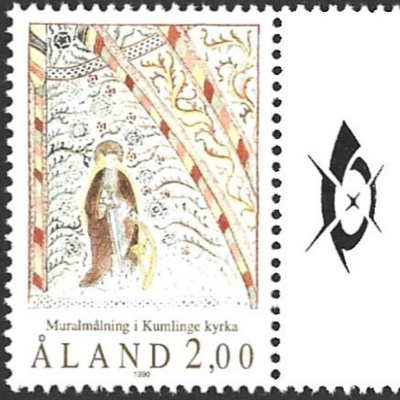 Åland 1990 Seinämaalaus 1,70 mk välilöpari logo ** LaPe 043