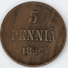 5 Penniä Suomi 1896 - pikkukuva 1