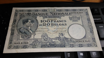 Belgium Belgia 100 Francs 1929 VF