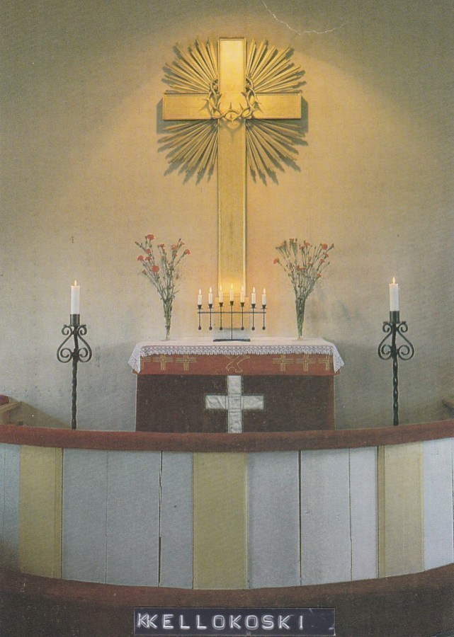 KIRKKOKORTTI - KELLOKOSKEN KIRKKO - SISÄKUVA