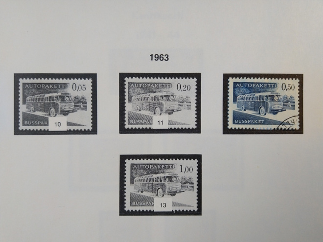 1963 Autopakettimerkki 0,50 sininen Suomi postimerkki