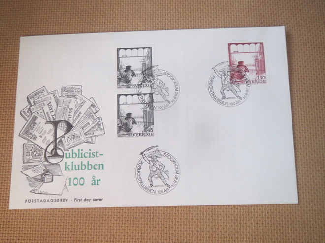 FDC Ruotsi 1974:  lehdistöklubi 100 v.