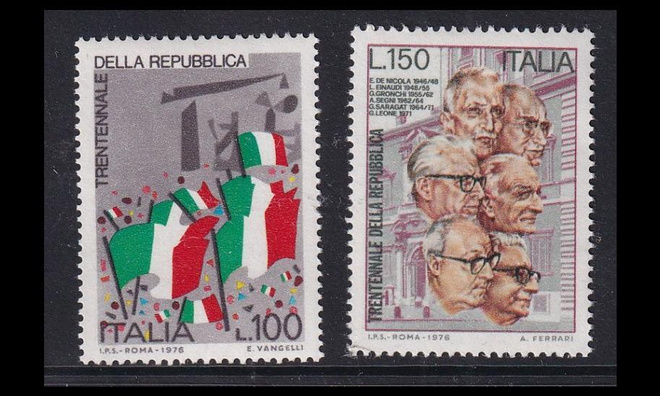 Italia 1532-3 ** Tasavalta 30v (1976)