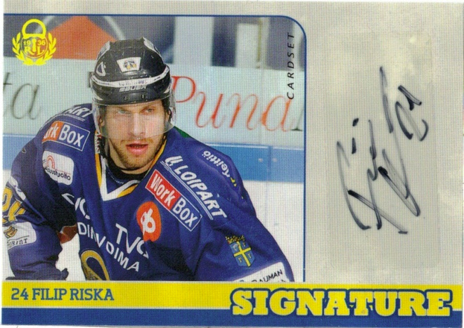2014-15 Cardset FILIP RISKA Lukko Signature nimmari
