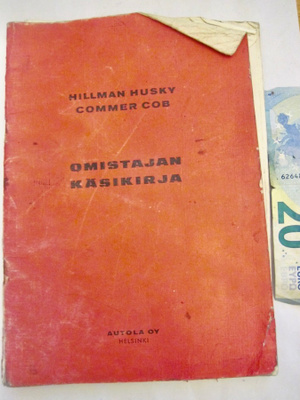VANHA Käsikirja Auto Hillman Husky Commoer Cob 1961 + muuta
