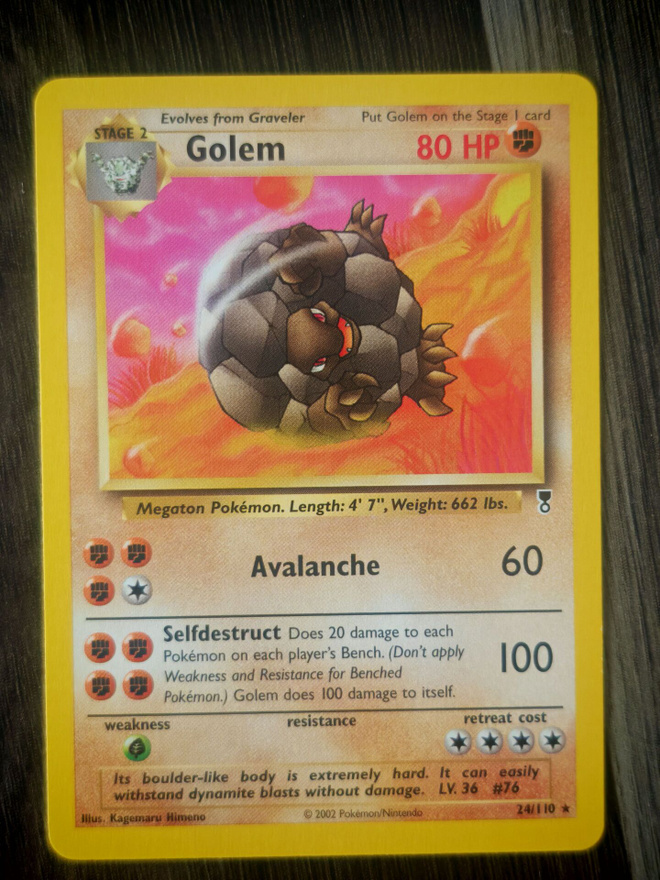 Pokemon kortti Golem Legendary collection rare