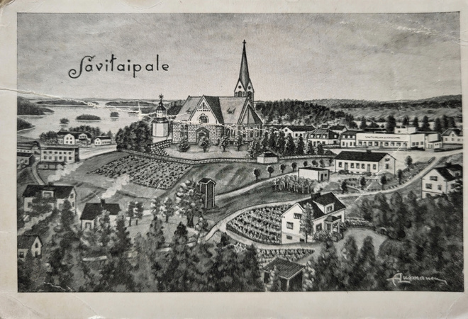 VANHA Postikortti Savitaipale 1930-luku