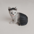 KISSA-FIGUURI CHINA HARMAAVALKOINEN - pikkukuva 1