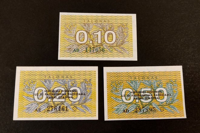 Latvia 0,10, 0,20, 0,50 Talonas 1991 UNC