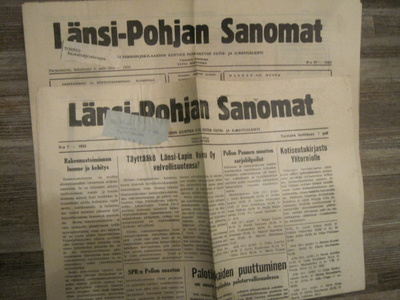 Sanomalehti: Länsi-Pohjan Sanomat 2 kpl