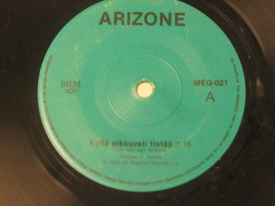 Arizone: Kyllä pikkuveli tietää 7" single 1986