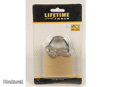 LifeTime Tools Riippulukko, 60mm, 3 avainta *UUSI*