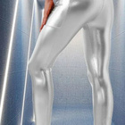 Metallic silver leggings trikoot koko L - pikkukuva 2
