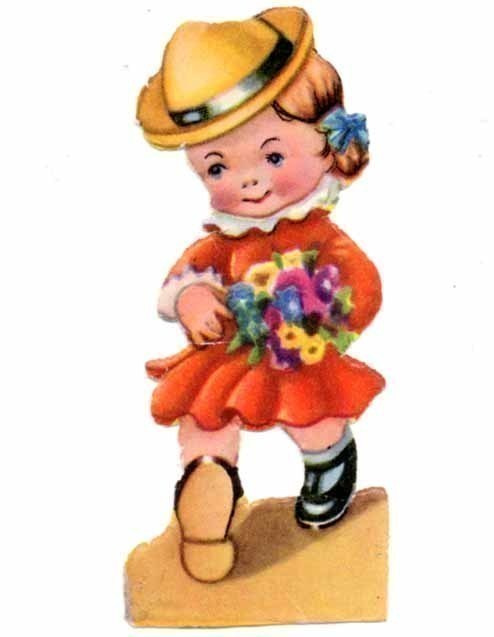 MLP 850 / Tyttö punaisessa mekossa. 1950-l. HARVINAINEN!!