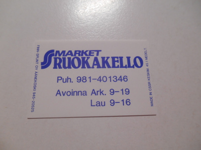 TT Etiketti S-market Ruokakello