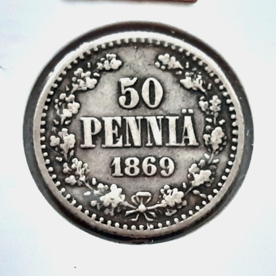 50 penniä 1869. SNY 319 Variantti