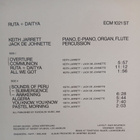Keith Jarrett-Jack De Johnette : Rita And Deitya. - pikkukuva 2