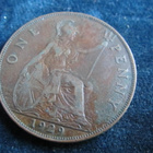 1 penny 1929 Iso-Britannia-Great Britain - pikkukuva 2